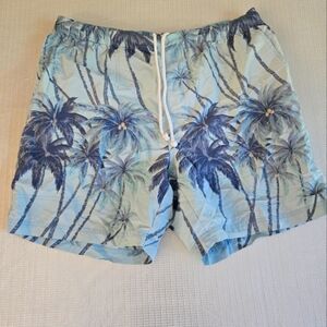 Tommy Bahama Board Shorts Palm Trees 3 Pocket Swimmers Size Large Nylon